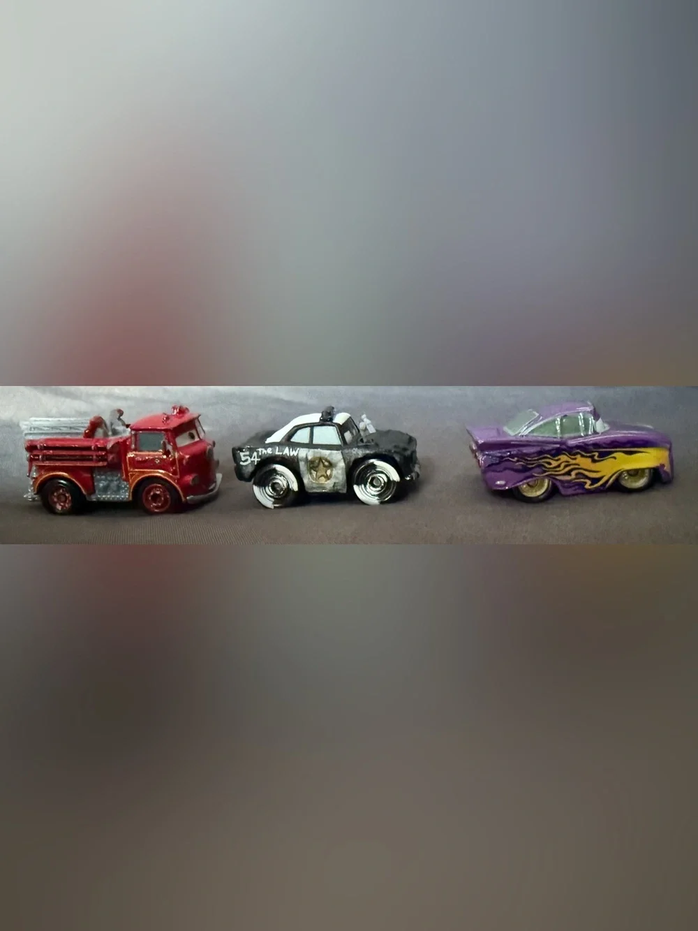 Disney Pixar Cars Mini Diecast: ABP, Red Fire Truck, & Purple Ramon